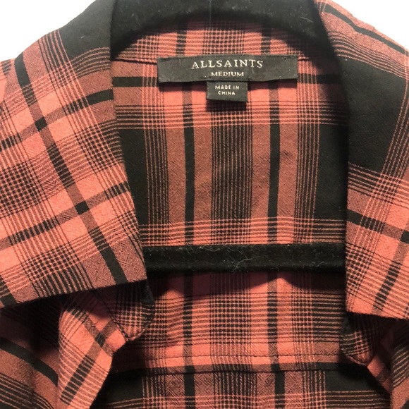 COPY - All Saints plaid medium size wrap top - Picture 2 of 6